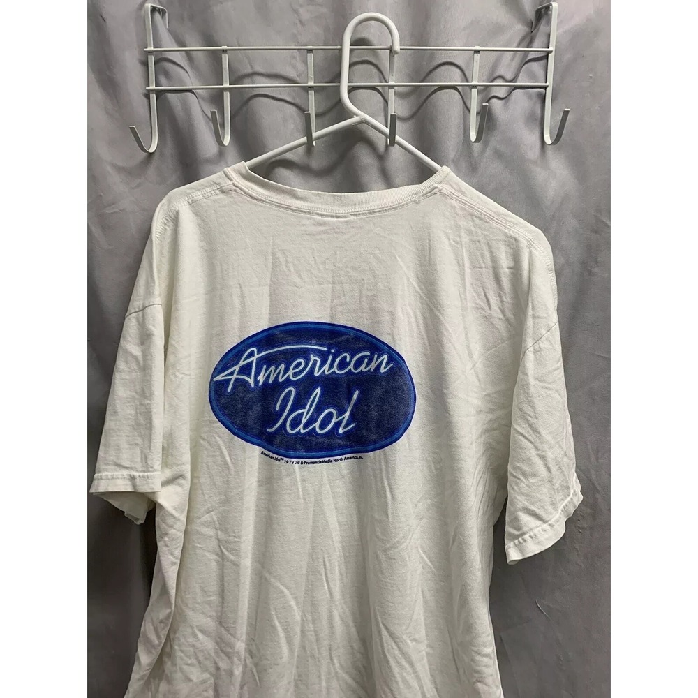 Vintage American Idol Shirt Adult Extra Large White Short Sleeve Promo Tv Men's
